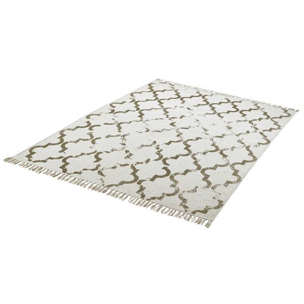 Muster 3D Baumwollteppich in creme und taupe von heineking24